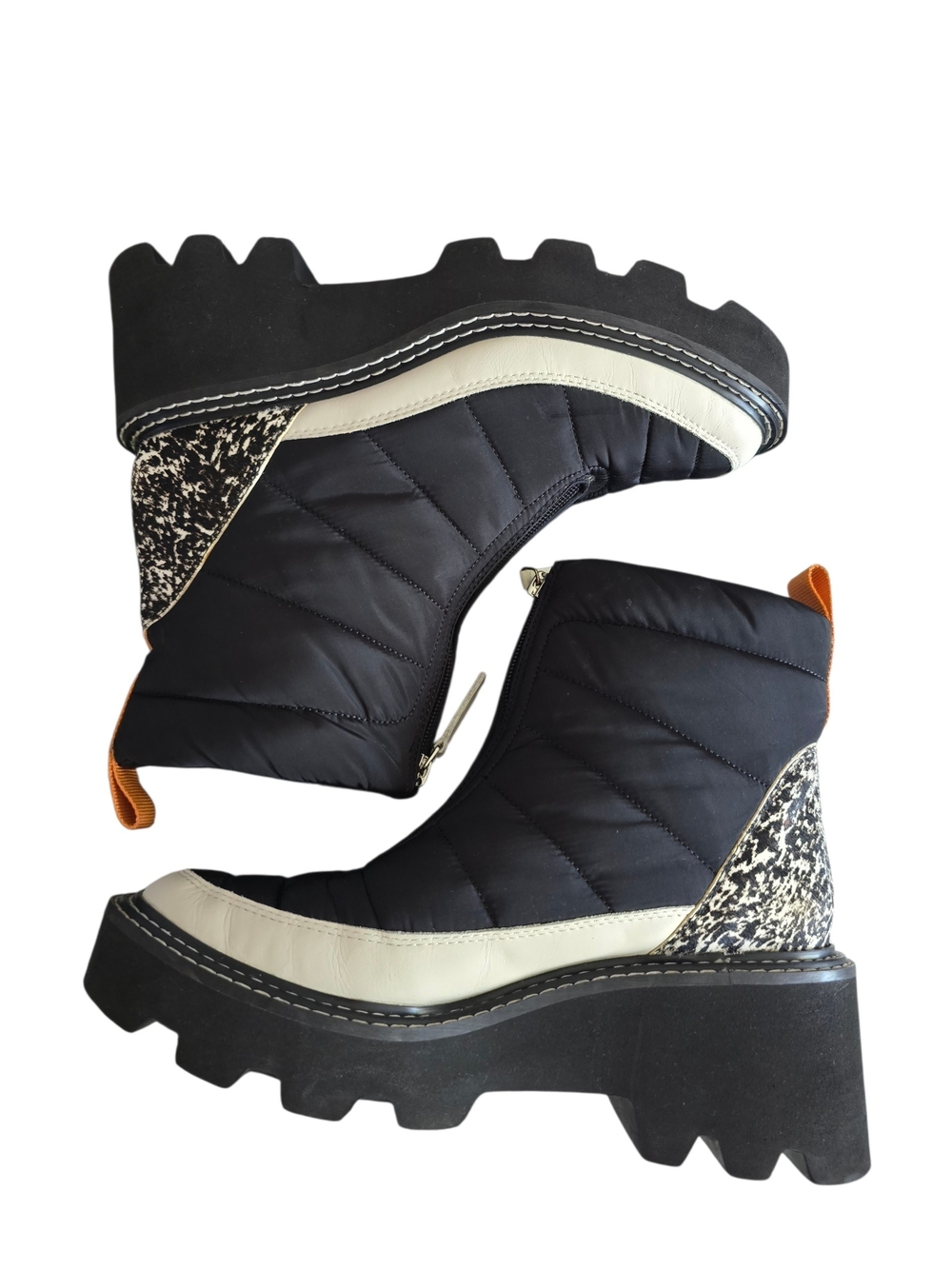 Dolce Vita Helki Women's Black and White Quilted Zip Front Boots | Size 8.5 - Picture 11 of 15